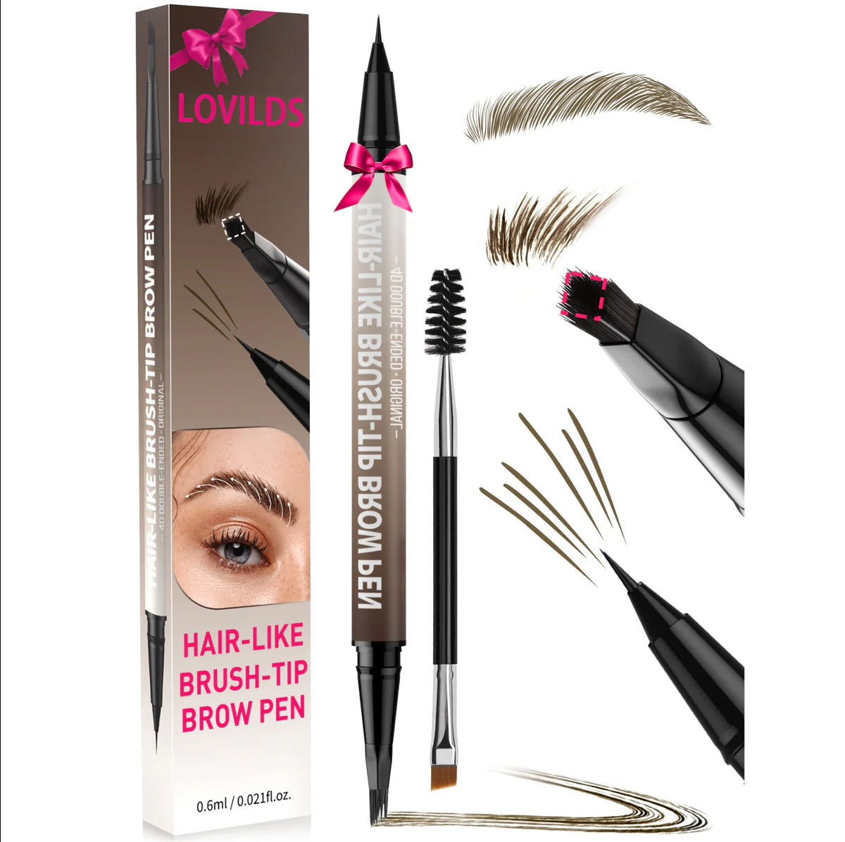 ✏️LOVILDS™ 2-in-1 Microblading Eyebrow Pen with Square Brush