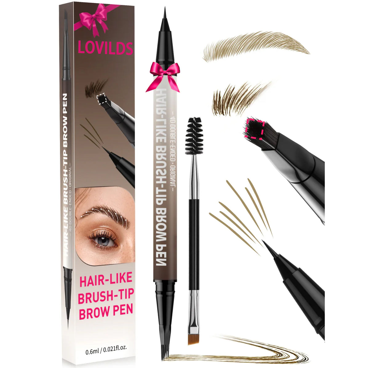 ✏️LOVILDS™ 2-in-1 Microblading Eyebrow Pen with Square Brush