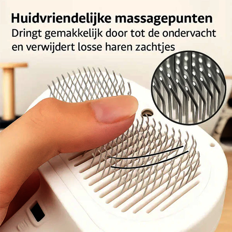 Skavix™ 3-in-1 Pet Steam Brush for Dogs, Cats  - Rechargeable Deshedding Comb with Stainless Steel Bristles