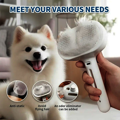 Skavix™ 3-in-1 Pet Steam Brush for Dogs, Cats  - Rechargeable Deshedding Comb with Stainless Steel Bristles